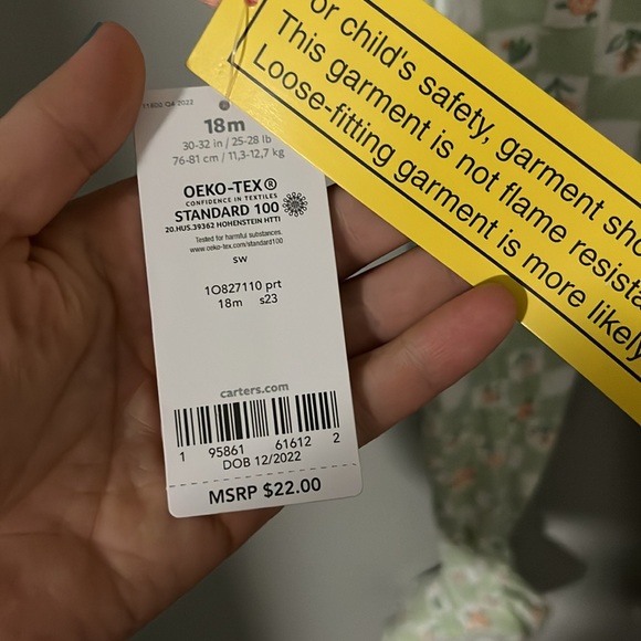 NWT Carters Footie Pajamas - 18M - Picture 5 of 5